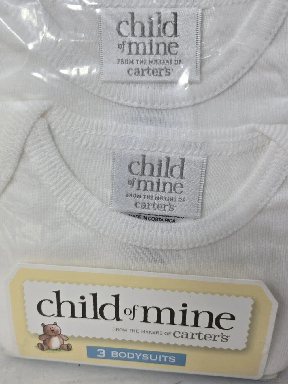 VTG Carter's Child of Mine Baby Set of 3 Short Sleeve Body Suits 6-9 Months NWT